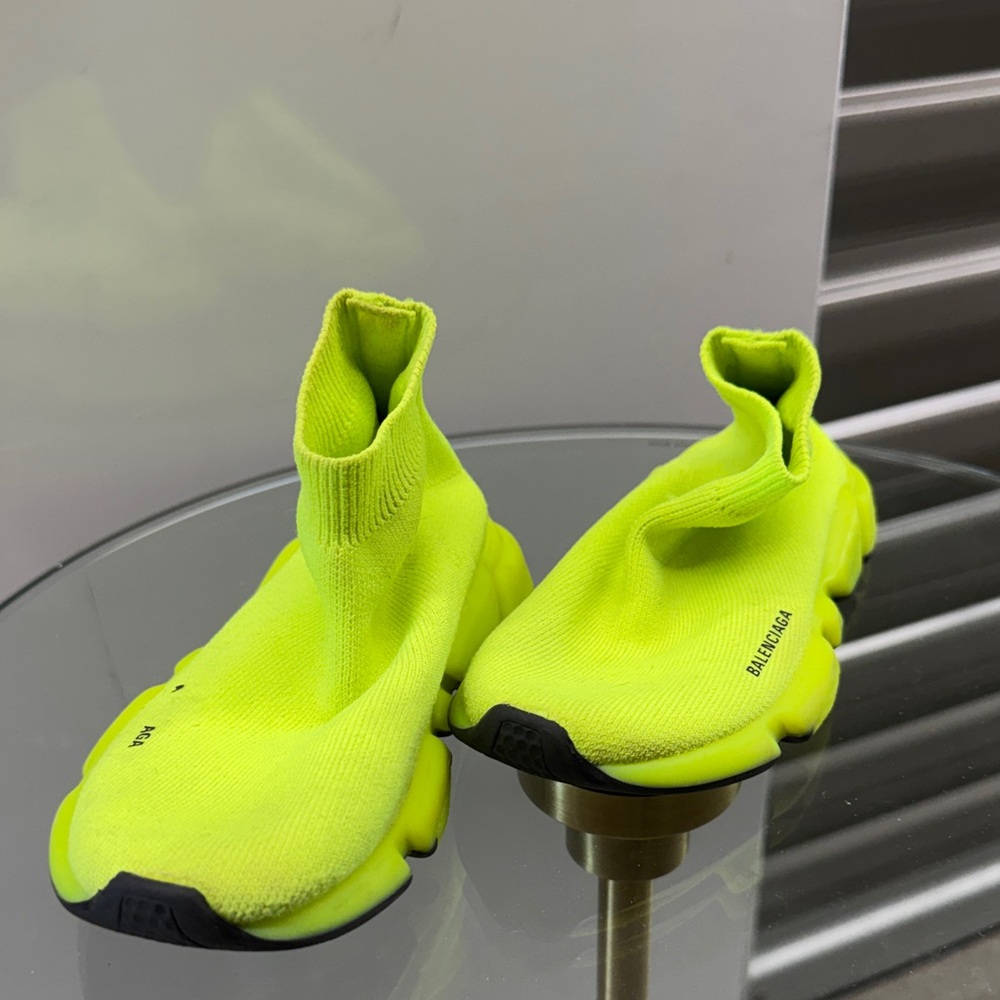 Balenciaga Kids Neon Yellow Sock Sneakers